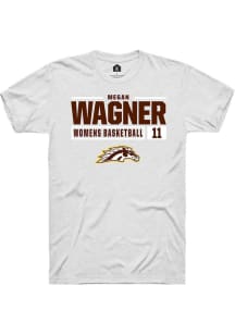 Megan Wagner White Western Michigan Broncos NIL Stacked Box Short Sleeve T Shirt