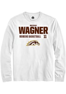 Megan Wagner Rally Mens White Western Michigan Broncos NIL Stacked Box Tee