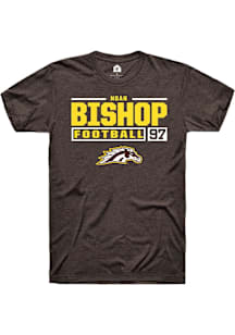 Noah Bishop  Western Michigan Broncos Brown Rally Football NIL Stacked Box Short Sleeve T Shirt