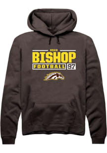 Noah Bishop Rally Mens Brown Western Michigan Broncos NIL Stacked Box Hooded Sweatshirt