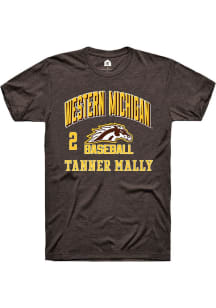 Tanner Mally Brown Western Michigan Broncos NIL Arch Logo Short Sleeve T Shirt