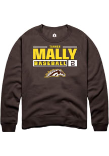 Tanner Mally Rally Mens Brown Western Michigan Broncos NIL Stacked Box Crew Sweatshirt