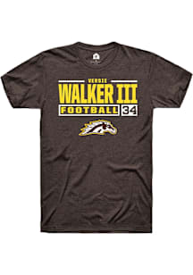 Versie Walker III  Western Michigan Broncos Brown Rally Football NIL Stacked Box Short Sleeve T Sh..