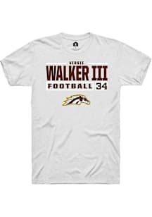 Versie Walker III  Western Michigan Broncos White Rally Football NIL Stacked Box Short Sleeve T Sh..