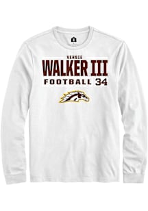 Versie Walker III  Western Michigan Broncos White Rally Football NIL Stacked Box Long Sleeve T Shi..