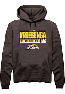 Zach Vriesenga  Rally Western Michigan Broncos Mens Brown NIL Stacked Box Long Sleeve Hoodie