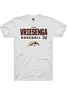 Zach Vriesenga  Western Michigan Broncos White Rally NIL Stacked Box Short Sleeve T Shirt