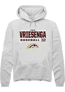 Zach Vriesenga  Rally Western Michigan Broncos Mens White NIL Stacked Box Long Sleeve Hoodie
