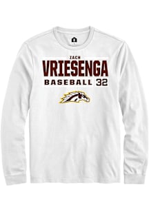 Zach Vriesenga  Western Michigan Broncos White Rally NIL Stacked Box Long Sleeve T Shirt
