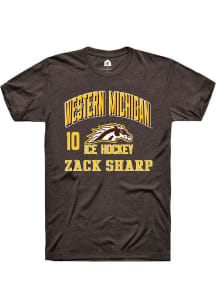 Zack Sharp Brown Western Michigan Broncos NIL Arch Logo Short Sleeve T Shirt