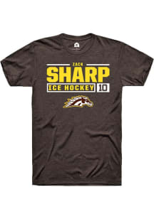 Zack Sharp Brown Western Michigan Broncos NIL Stacked Box Short Sleeve T Shirt