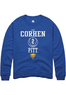 Cam Corhen Rally Mens Blue Pitt Panthers NIL Sport Icon Crew Sweatshirt