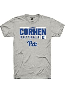 Cam Corhen Ash Pitt Panthers NIL Stacked Box Short Sleeve T Shirt