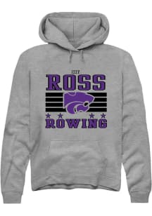 Izzy Ross Rally Mens Grey K-State Wildcats NIL Striped Hooded Sweatshirt