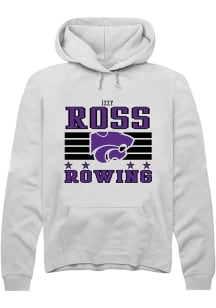 Izzy Ross Rally Mens White K-State Wildcats NIL Striped Hooded Sweatshirt