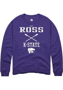 Izzy Ross Rally Mens Purple K-State Wildcats NIL Sport Icon Crew Sweatshirt