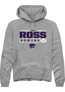 Izzy Ross Rally Mens Graphite K-State Wildcats NIL Stacked Box Hooded Sweatshirt
