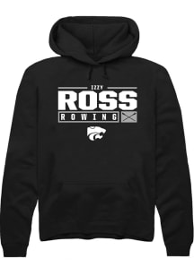 Izzy Ross Rally Mens Black K-State Wildcats NIL Stacked Box Hooded Sweatshirt