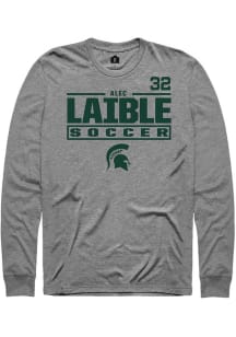 Alec Laible Rally Mens Graphite Michigan State Spartans NIL Stacked Box Tee