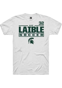 Alec Laible White Michigan State Spartans NIL Stacked Box Short Sleeve T Shirt