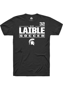 Alec Laible Black Michigan State Spartans NIL Stacked Box Short Sleeve T Shirt