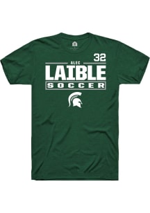 Alec Laible Green Michigan State Spartans NIL Stacked Box Short Sleeve T Shirt