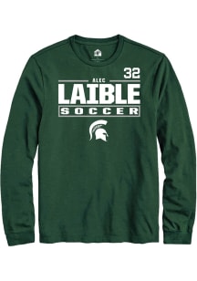 Alec Laible Rally Mens Green Michigan State Spartans NIL Stacked Box Tee