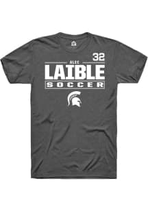 Alec Laible Grey Michigan State Spartans NIL Stacked Box Short Sleeve T Shirt