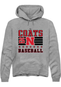 TJ Coats Rally Mens Grey Nebraska Cornhuskers NIL Striped Hooded Sweatshirt