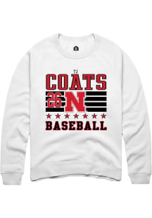 TJ Coats Rally Mens White Nebraska Cornhuskers NIL Striped Crew Sweatshirt