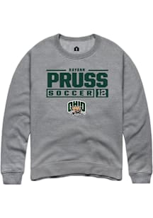 Rayann Pruss  Rally Ohio Bobcats Mens Graphite NIL Stacked Box Long Sleeve Crew Sweatshirt