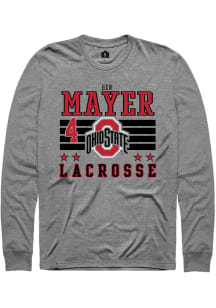 Ben Mayer Rally Mens Grey Ohio State Buckeyes NIL Striped Tee