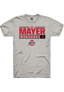 Ben Mayer Ash Ohio State Buckeyes NIL Stacked Box Short Sleeve T Shirt