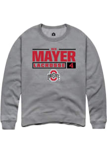 Ben Mayer Rally Mens Graphite Ohio State Buckeyes NIL Stacked Box Crew Sweatshirt