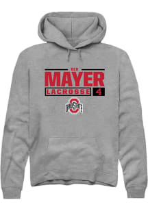 Ben Mayer Rally Mens Graphite Ohio State Buckeyes NIL Stacked Box Hooded Sweatshirt