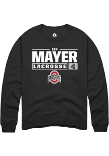 Ben Mayer Rally Mens Black Ohio State Buckeyes NIL Stacked Box Crew Sweatshirt