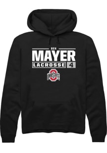Ben Mayer Rally Mens Black Ohio State Buckeyes NIL Stacked Box Hooded Sweatshirt