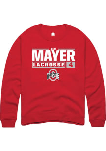 Ben Mayer Rally Mens Red Ohio State Buckeyes NIL Stacked Box Crew Sweatshirt