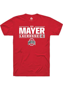 Ben Mayer Red Ohio State Buckeyes NIL Stacked Box Short Sleeve T Shirt