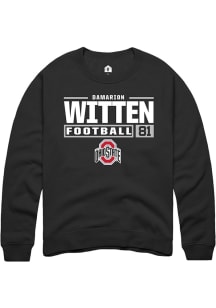 Damarion Witten Rally Mens Black Ohio State Buckeyes NIL Stacked Box Crew Sweatshirt