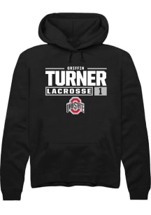 Griffin Turner Rally Mens Black Ohio State Buckeyes NIL Stacked Box Hooded Sweatshirt