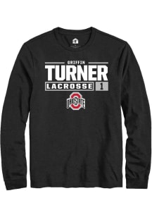 Griffin Turner Rally Mens Black Ohio State Buckeyes NIL Stacked Box Tee
