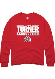 Griffin Turner Rally Mens Red Ohio State Buckeyes NIL Stacked Box Crew Sweatshirt