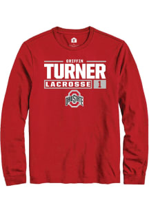 Griffin Turner Rally Mens Red Ohio State Buckeyes NIL Stacked Box Tee