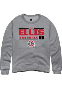 Lee Ellis Rally Mens Graphite Ohio State Buckeyes NIL Stacked Box Crew Sweatshirt