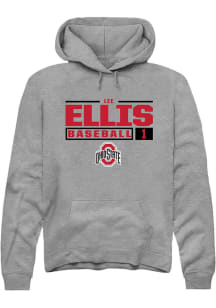 Lee Ellis Rally Mens Graphite Ohio State Buckeyes NIL Stacked Box Hooded Sweatshirt