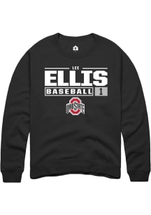 Lee Ellis Rally Mens Black Ohio State Buckeyes NIL Stacked Box Crew Sweatshirt