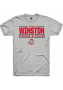 Reign Winston  Ohio State Buckeyes Ash Rally NIL Stacked Box Short Sleeve T Shirt