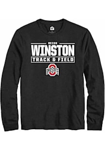 Reign Winston  Ohio State Buckeyes Black Rally NIL Stacked Box Long Sleeve T Shirt