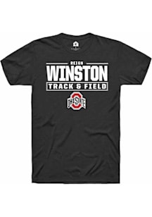 Reign Winston  Ohio State Buckeyes Black Rally NIL Stacked Box Short Sleeve T Shirt
